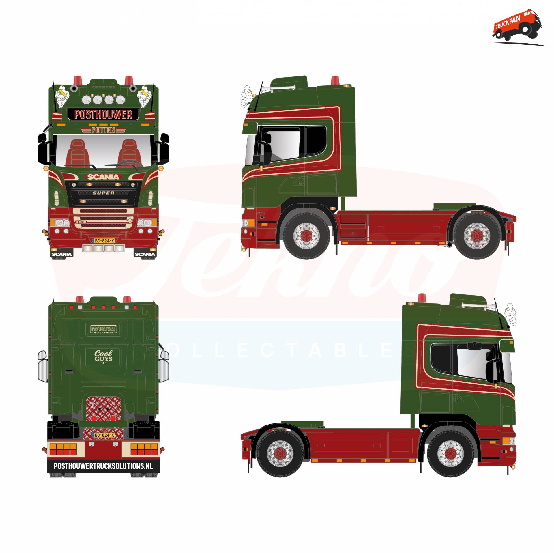 Nieuw 1:50 model van Scania Posthouwer Truck Solutions