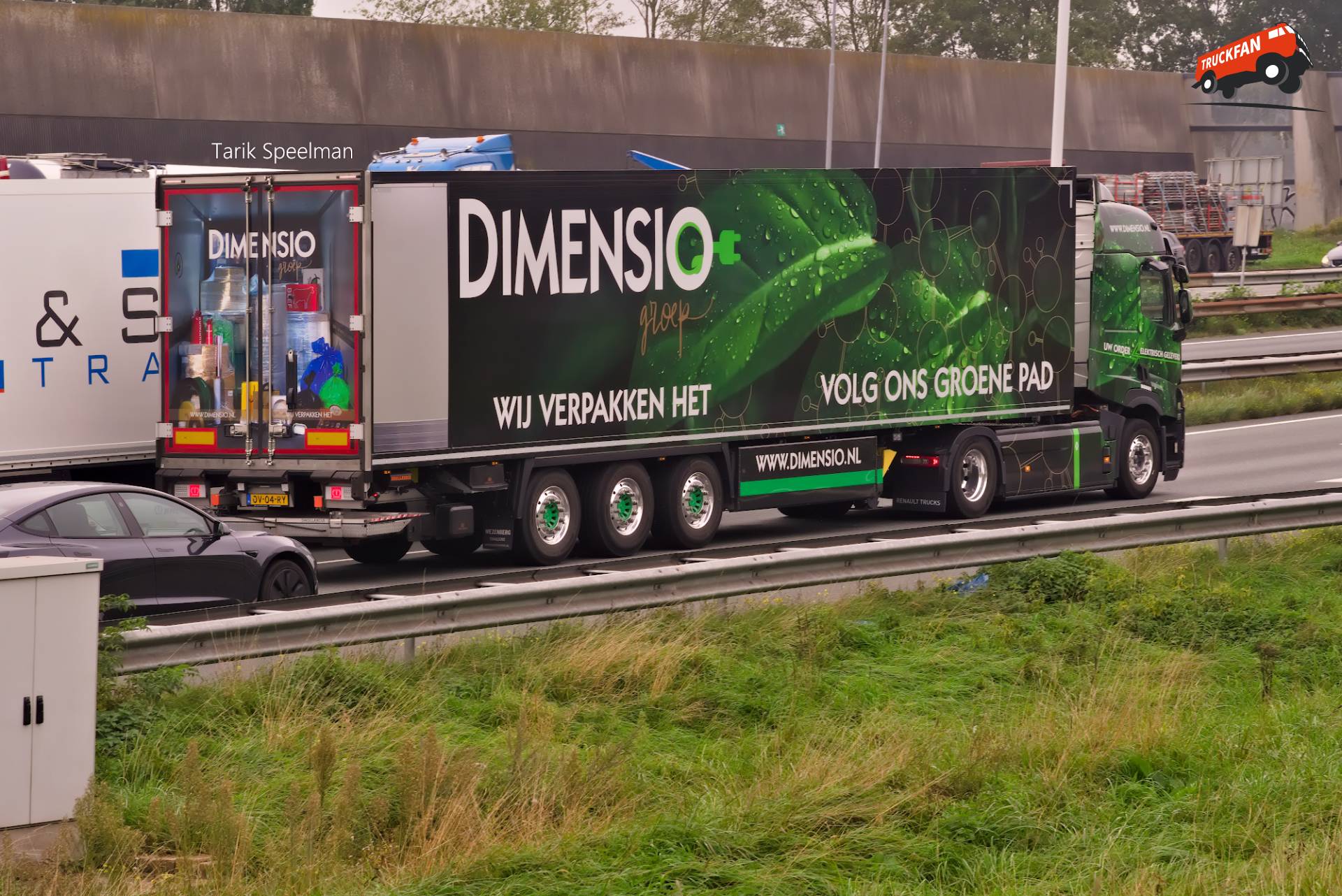 Renault E-Tech T met Krone oplegger op A16