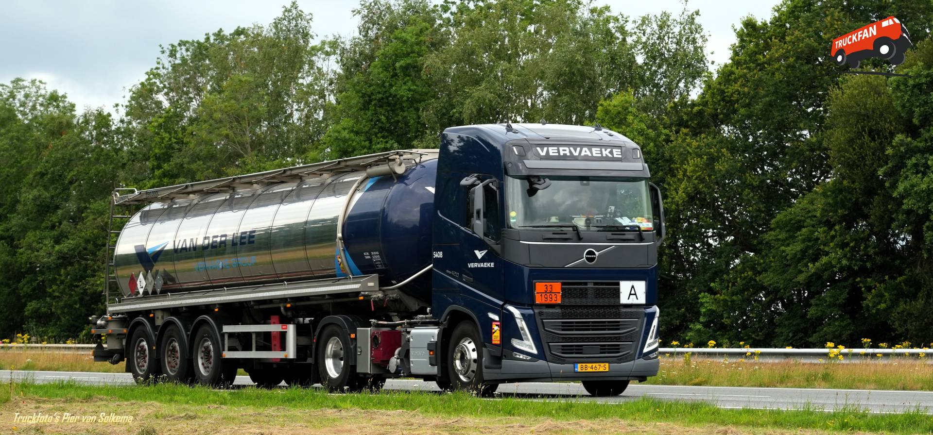 Volvo FH5 vrachtwagen op A7 Sneek
