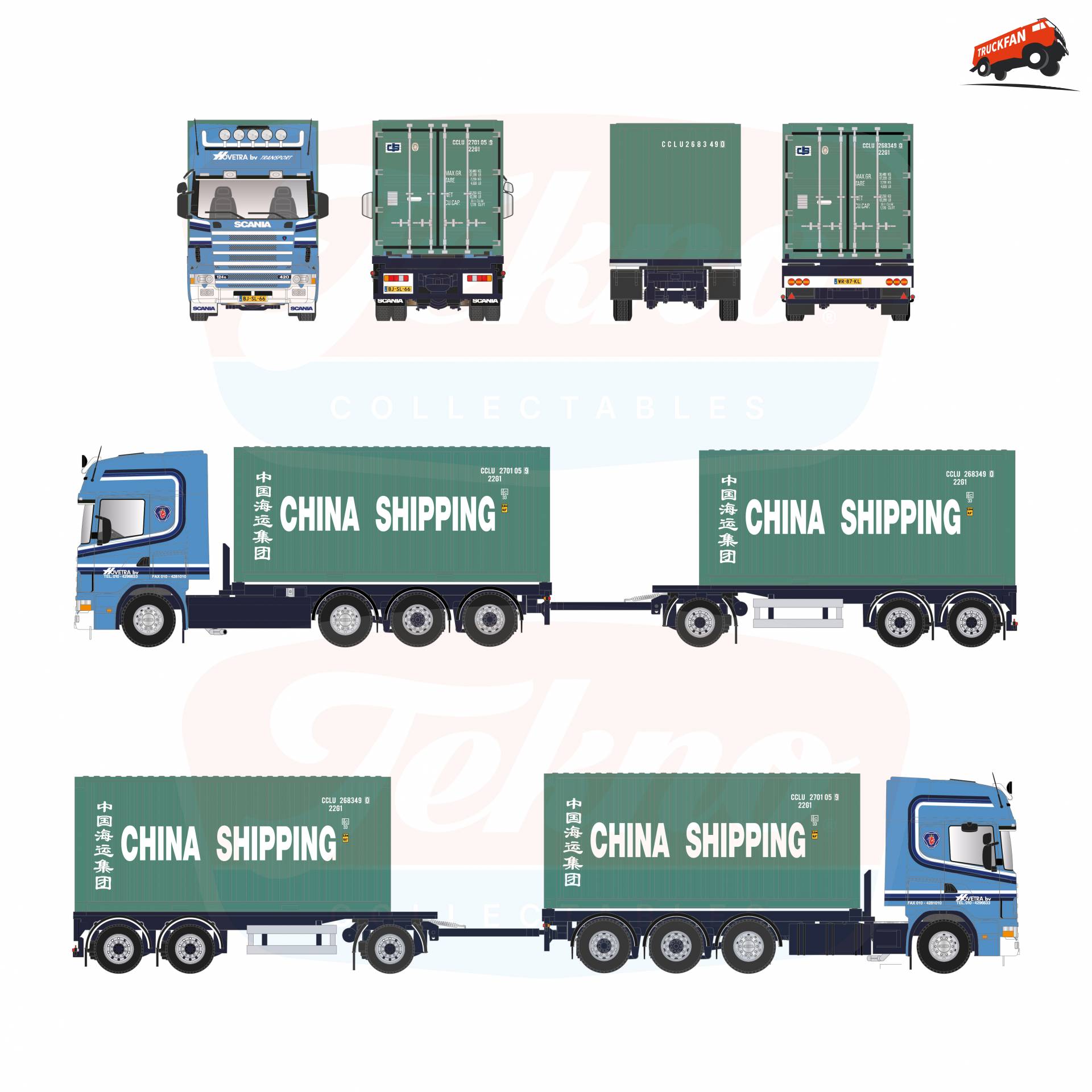 1:50 schaalmodel van Scania 124 van Hovetra
