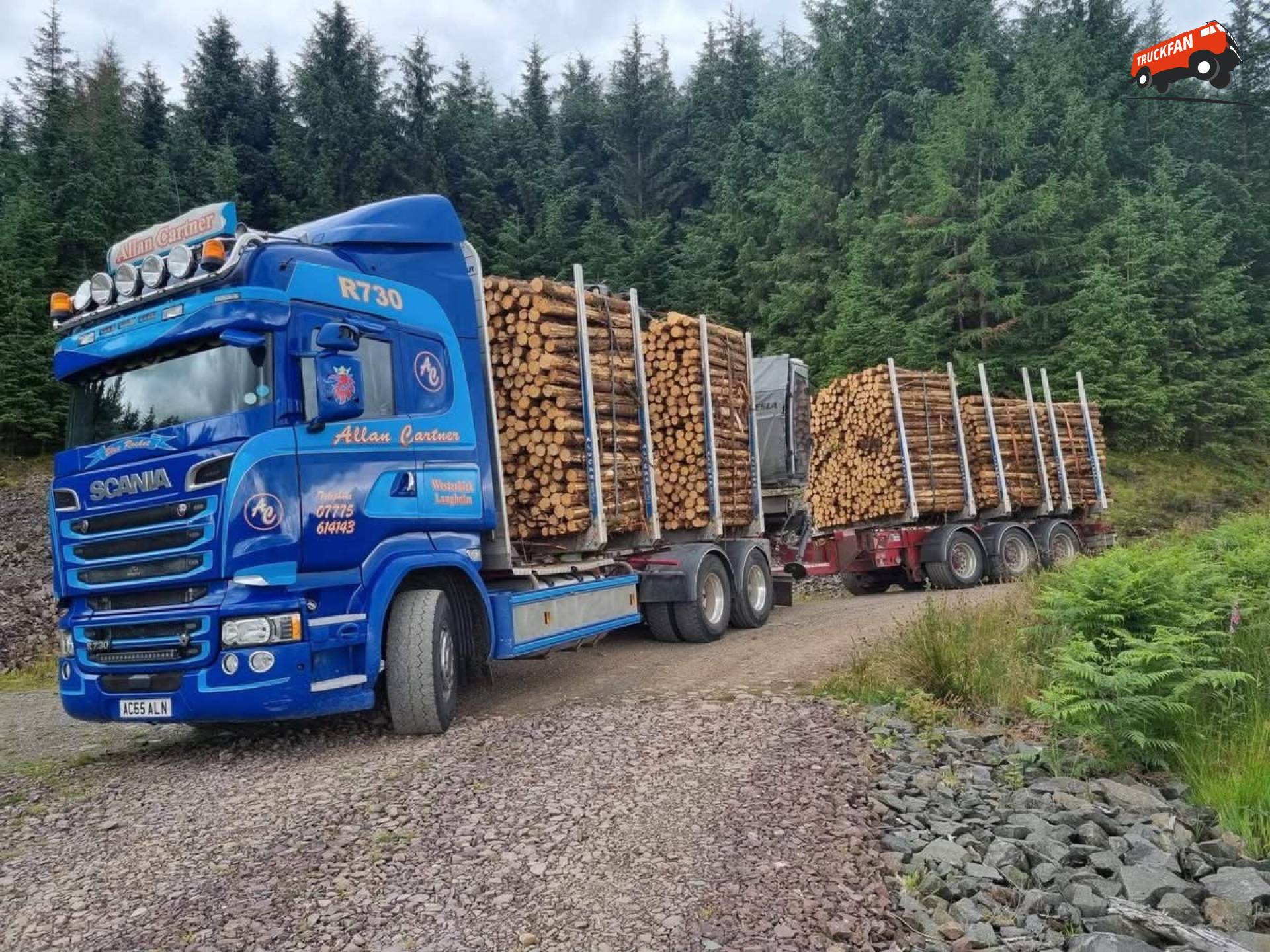 Binnenkort in 1:50 bij Tekno, de Scania R730 houtauto van Allan Cartner