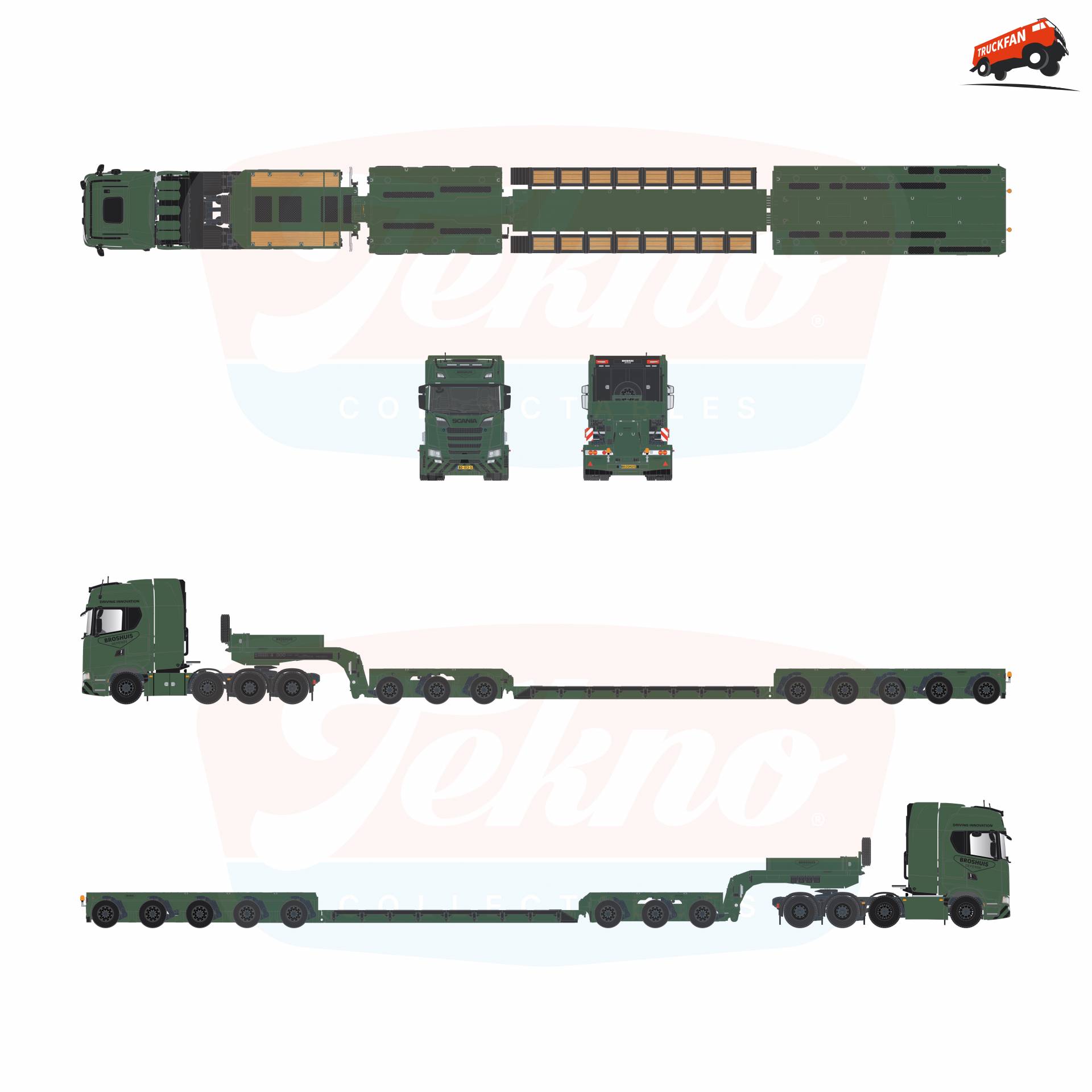 1:50 model Scania 660S Broshuis Defense