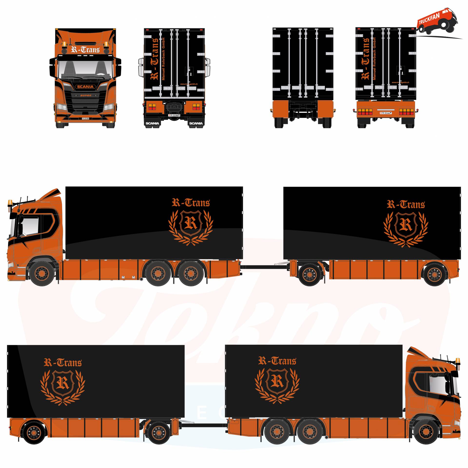 Nieuw 1:50 model van Scania van R-Trans