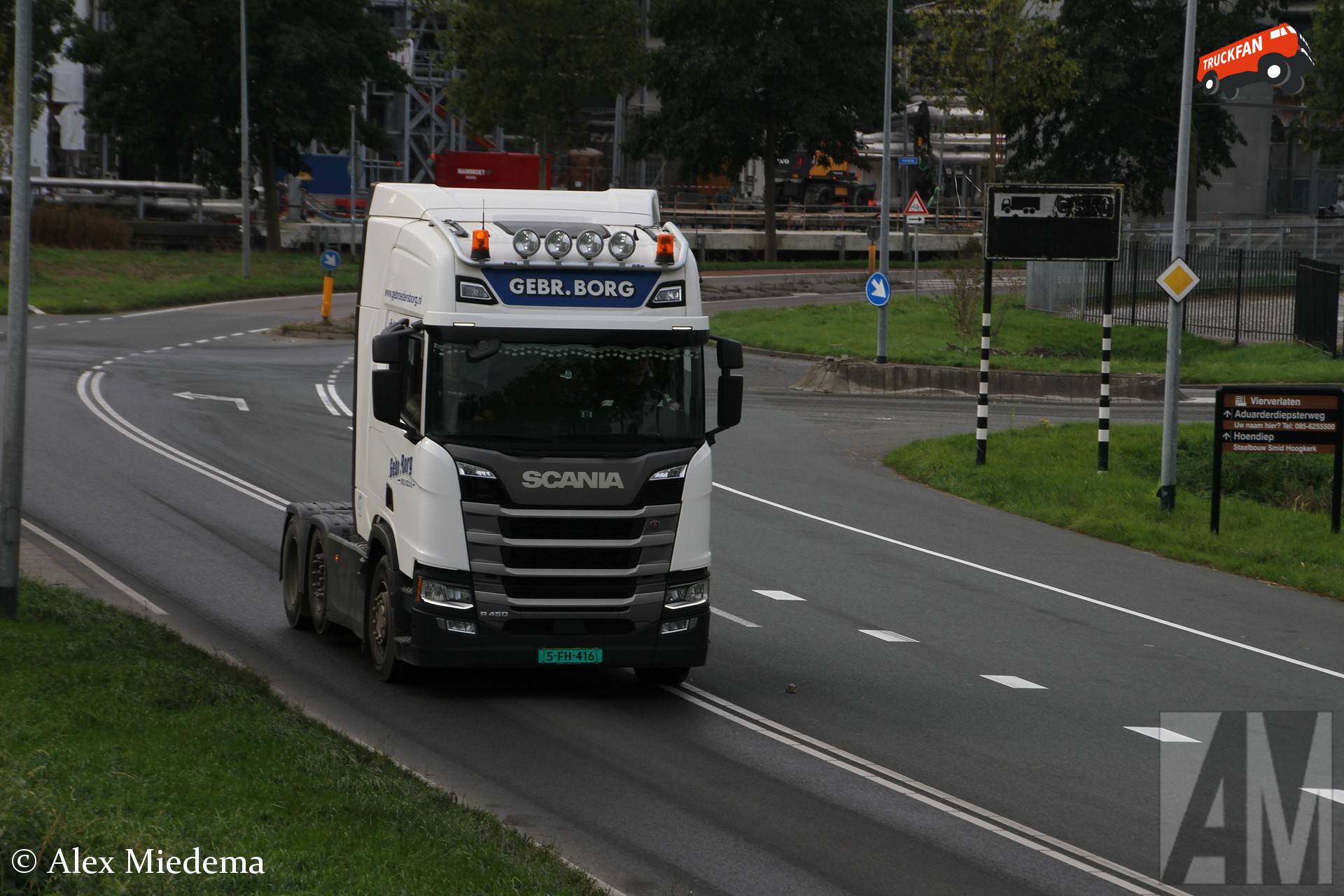 Scania R450 truck with trade license plate 5-FH-416