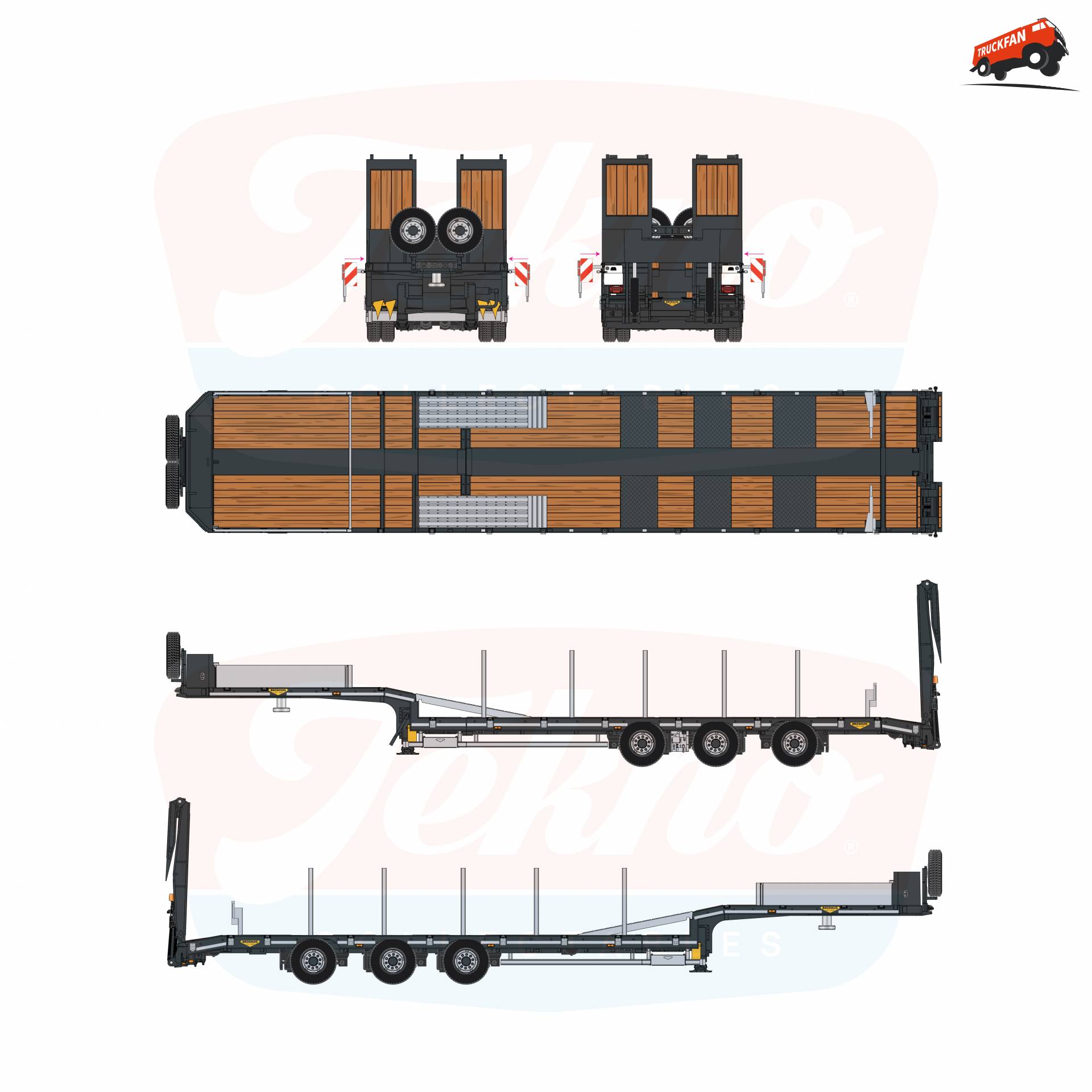 Tekno 1:50 Broshuis oplegger model