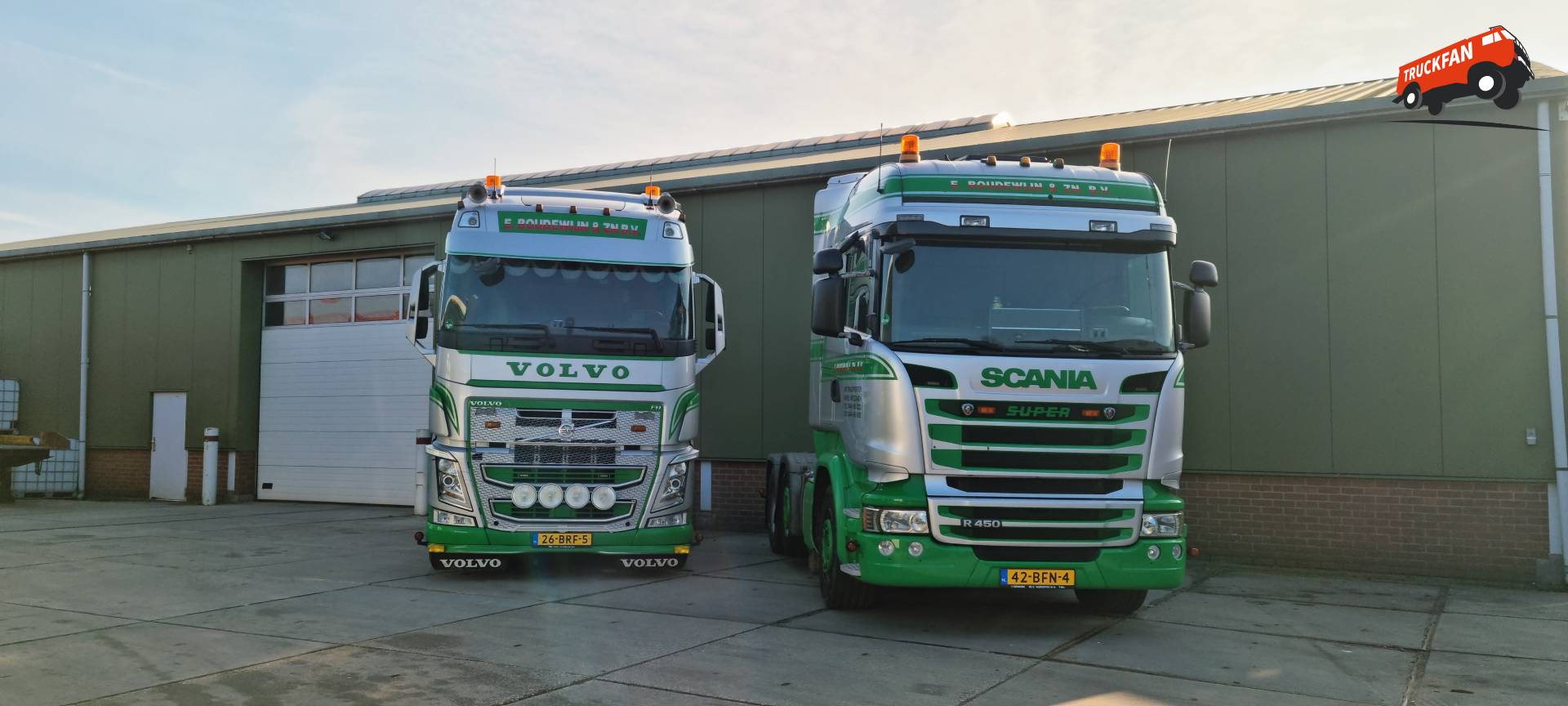 Volvo FH en Scania R450 van E. Boudewijn & Zn