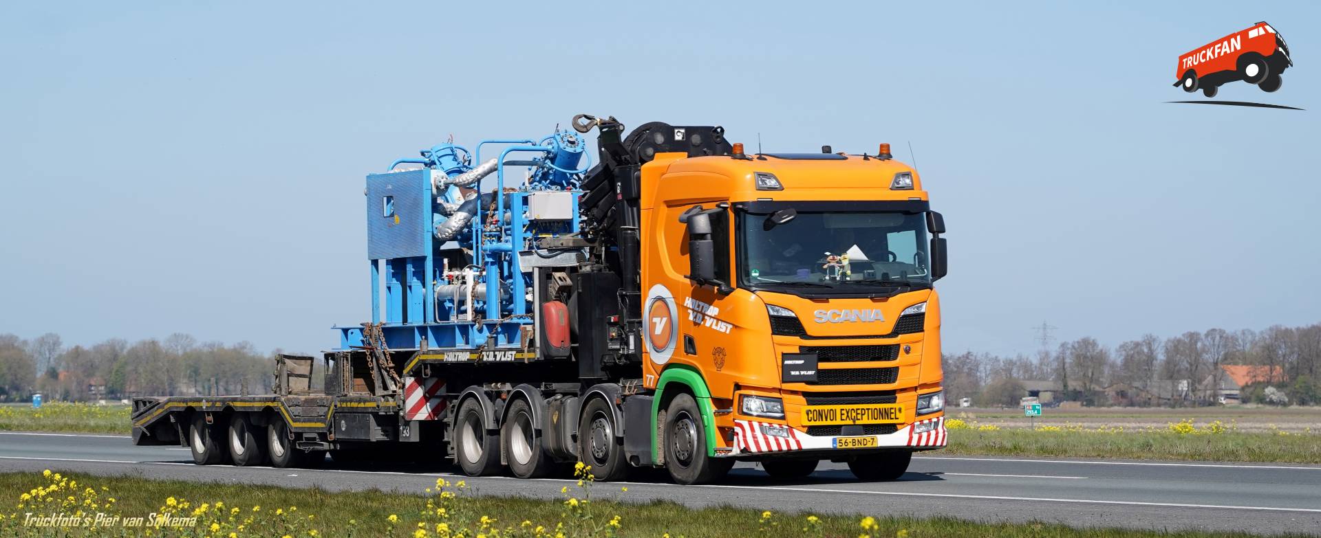Scania R450 van Holtrop van der Vlist op A6 bij Lemsterhop