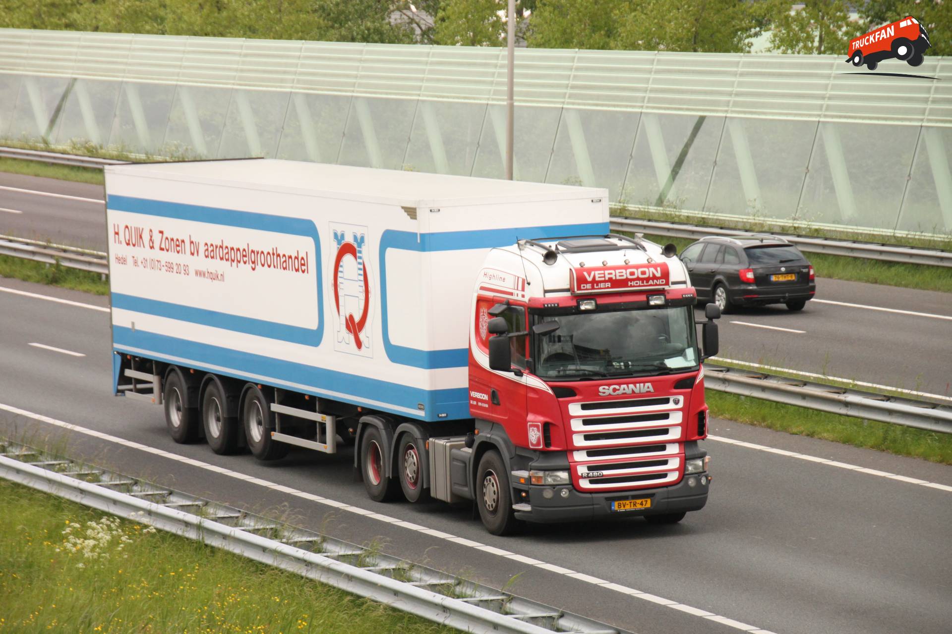 Scania R480 vrachtwagen van Transportbedrijf P. Verboon De Lier