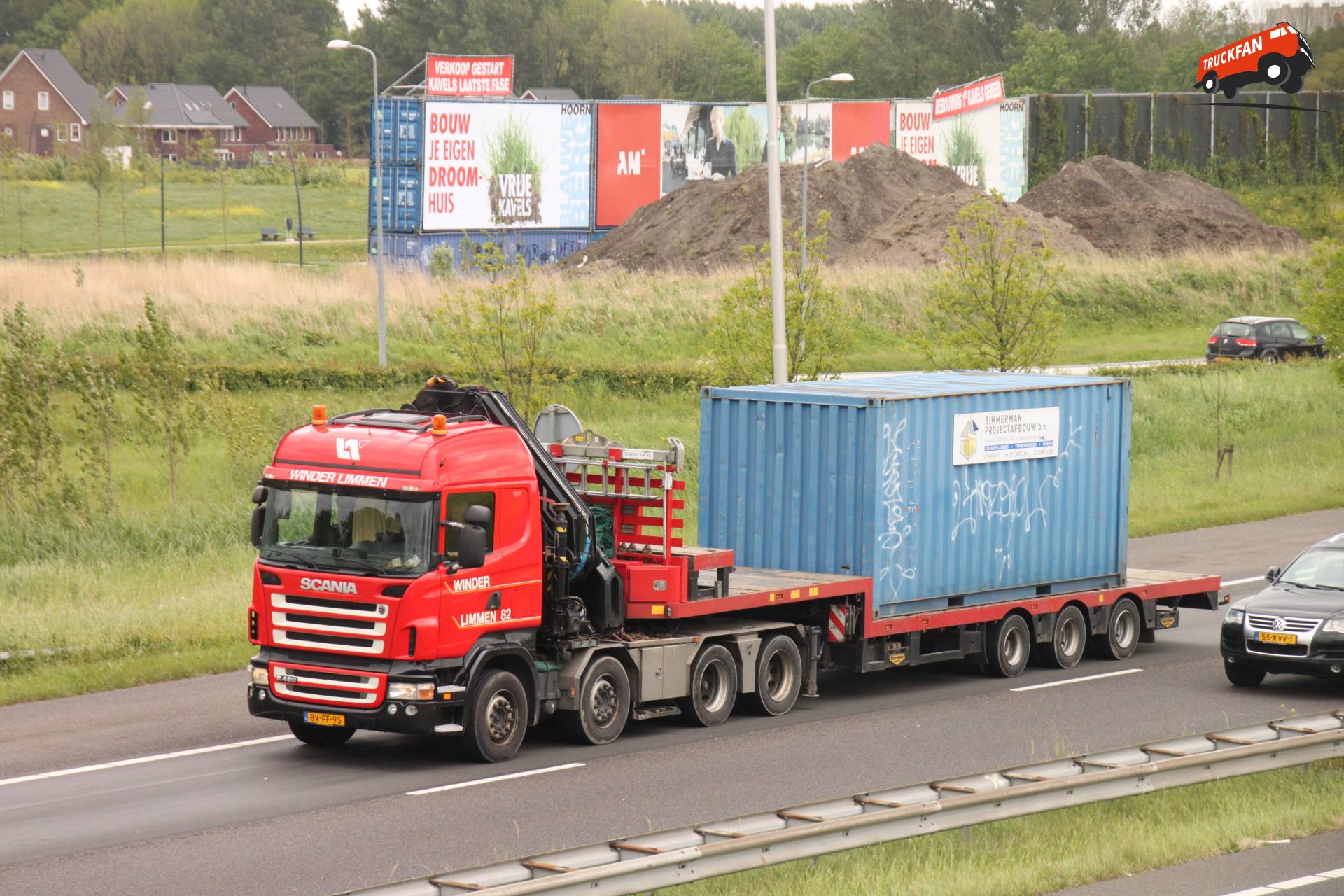 Scania R480 vrachtwagen van Winder Limmen in actie