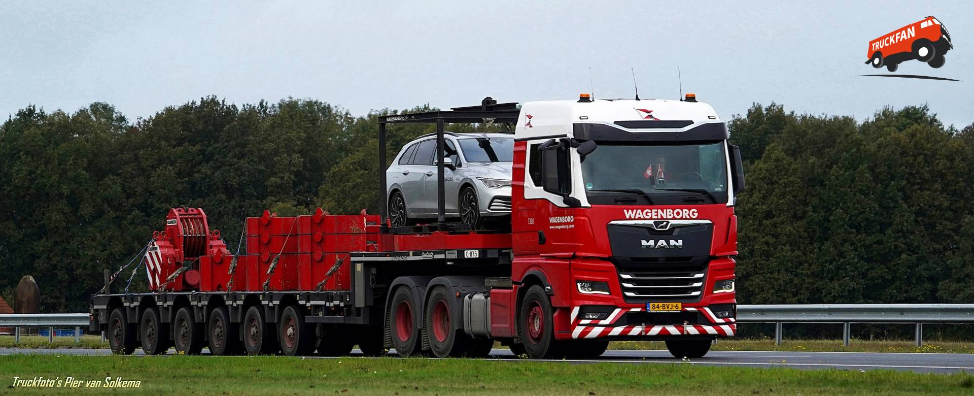 MAN TGS vrachtwagen van Wagenborg op A7 bij Joure