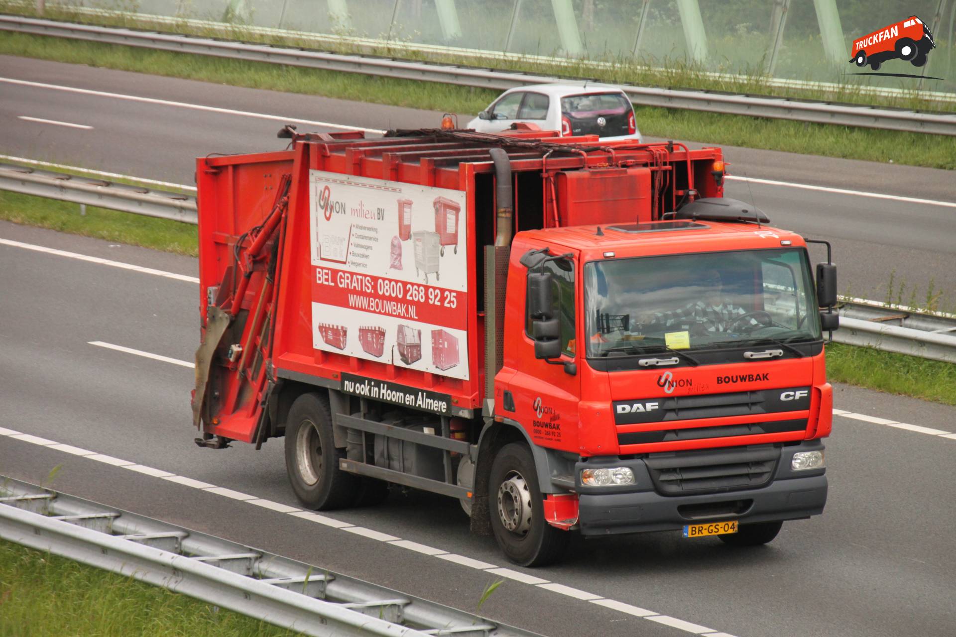 DAF CF75 vrachtwagen bij Union Milieu BV op 12 mei 2014