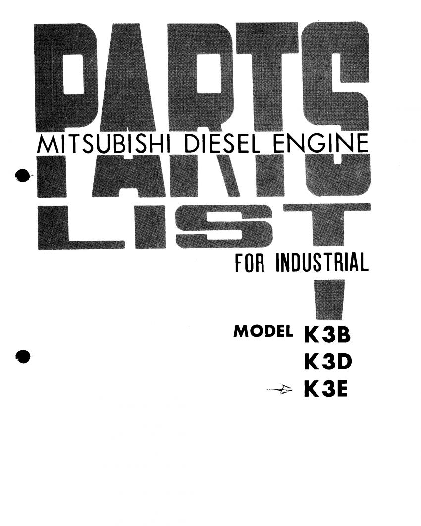 Mitsubishi K3B K3D K3E motor onderdelen lijst