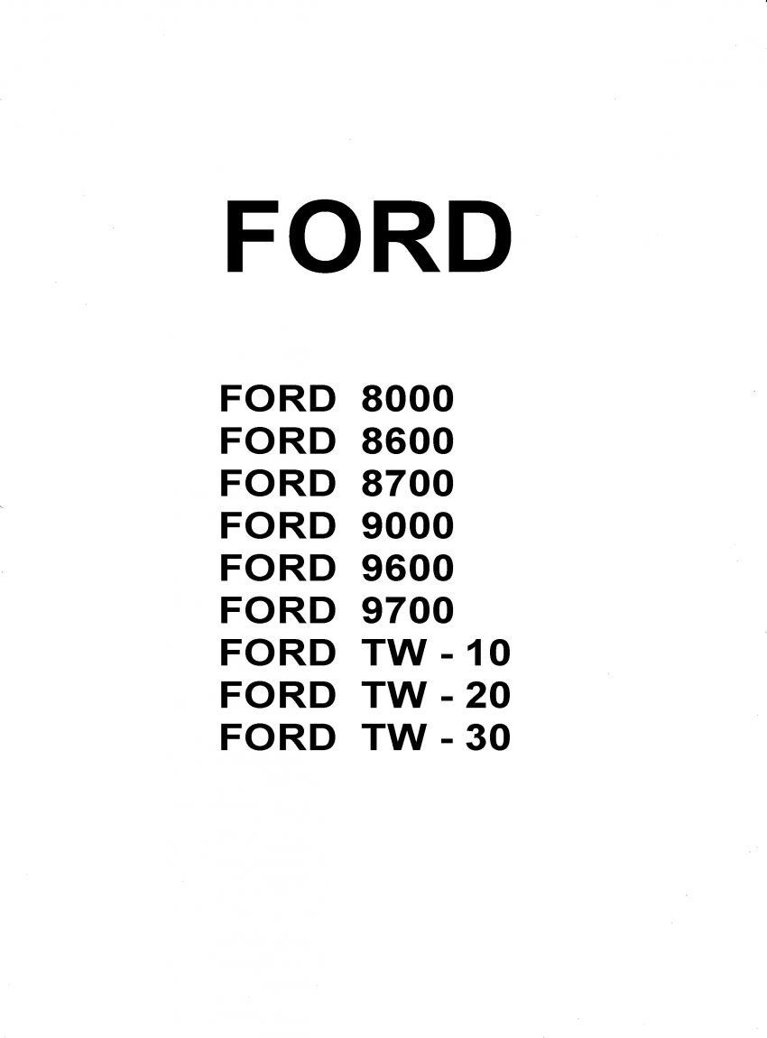 werkplaatshandboek Ford series TW, 8700, 9700, 8600, 9600, 8000, 9000