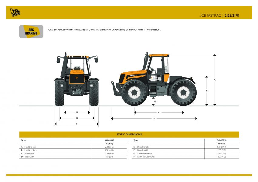 JCB 2000 Series Specifications 