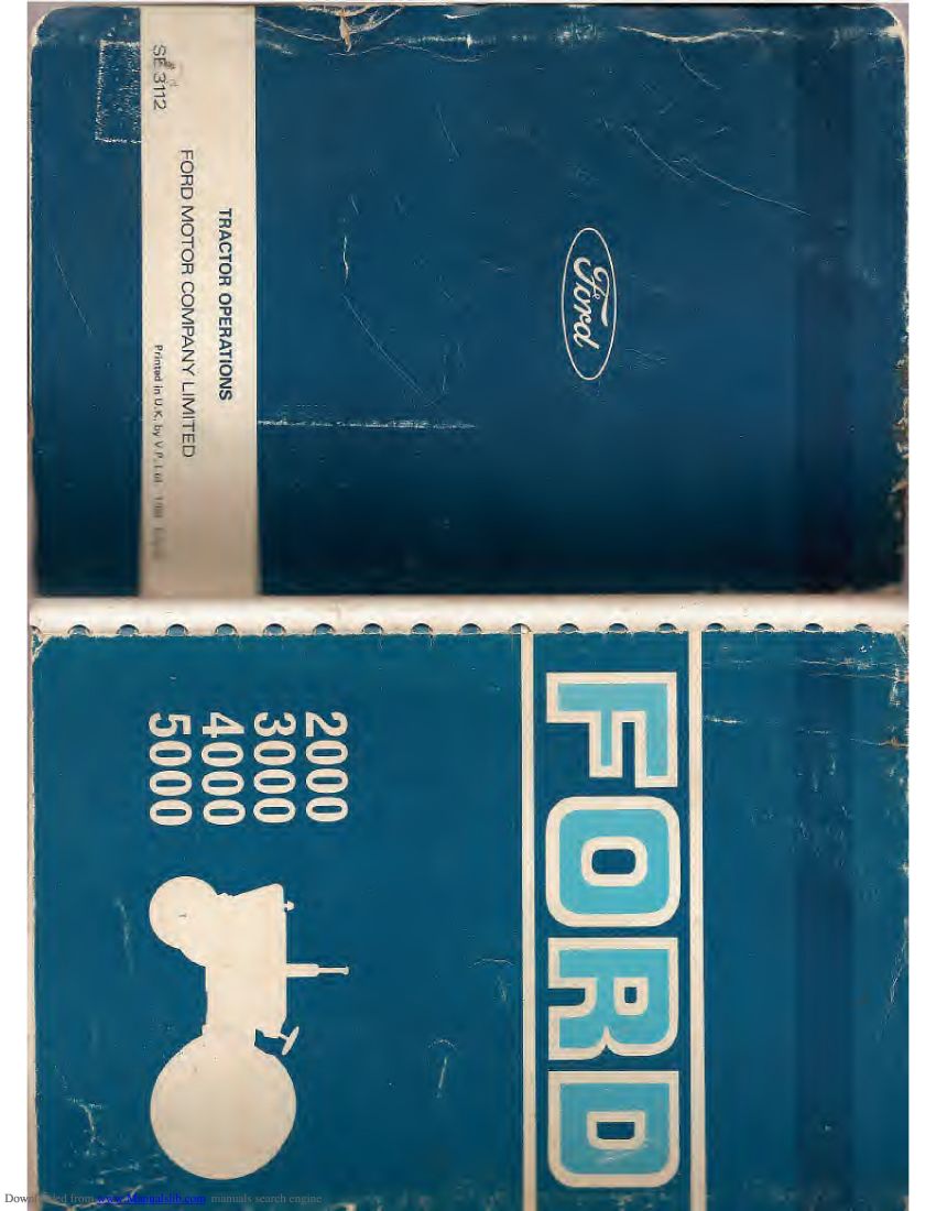 Owners Manual Ford 2000-5000 tractor