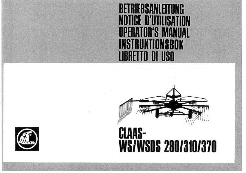 Handleiding Claas WS/WSDS 280/310/370